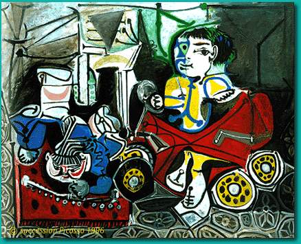 Pablo Picasso Oil Painting Claude And Paloma Playing